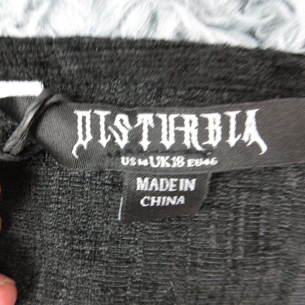 Disturbia Corset Top Womens 14 Black Cropped Florence Lace Up Harness NWT - Picture 2 of 8